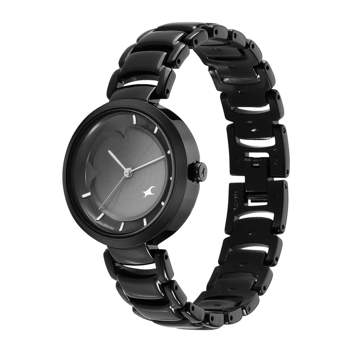 Fastrack Black Dial Analog Watch for Women -NR6277NM01, IPBLACK, strap