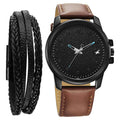 Fastrack Black Round Dial Brown Strap Watch For Gents