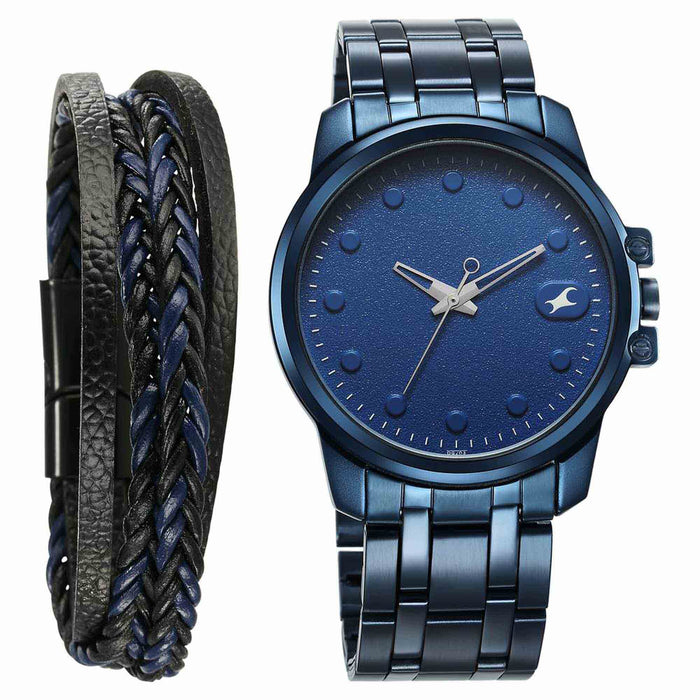 Fastrack Blue Round Dial Blue Strap Watch For Gents