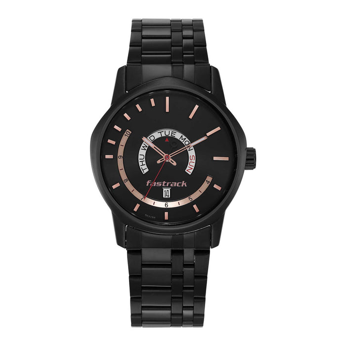 Fastrack Exuberant Analog Black Dial Men's Watch-3279NM01, Black