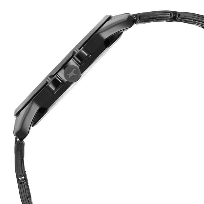 Fastrack Grey Round Dial Black Strap Watch For Gents