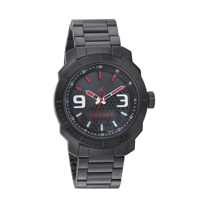 Fastrack Loopholes Black Dial Analog Watch for Men 3168NM01