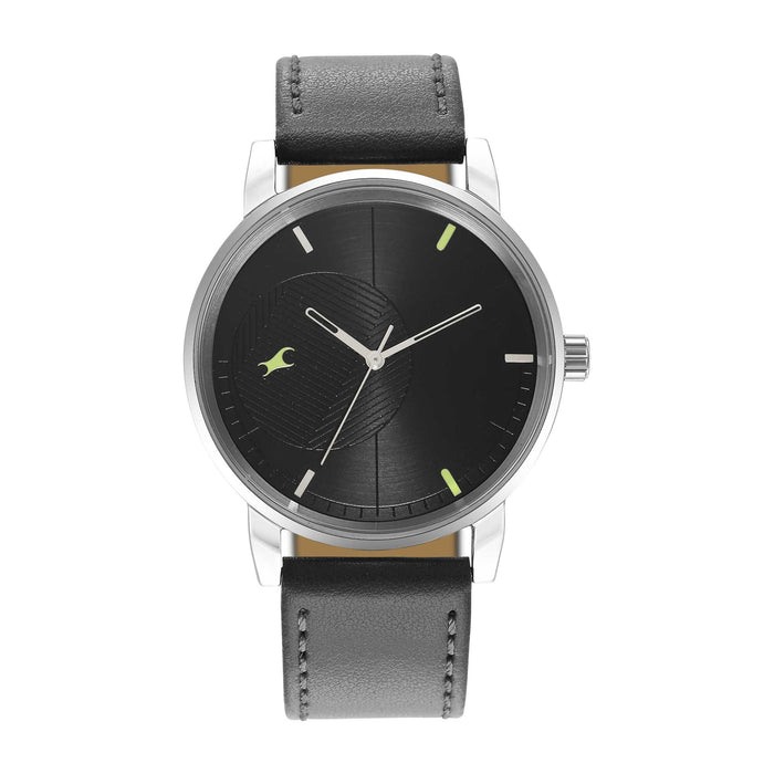 Fastrack Men Leather Stunners 3.0 Analog Green Dial Watch-3278Sl01/Nr3278Sl01, Band Color-Beige
