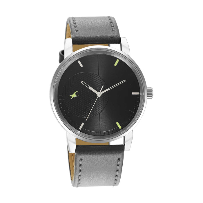 Fastrack Men Leather Stunners 3.0 Analog Green Dial Watch-3278Sl01/Nr3278Sl01, Band Color-Beige