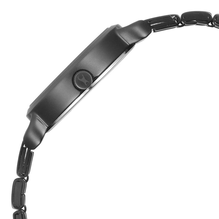 Fastrack Pulse Quartz Analog Black Dial Stainless Steel Strap Watch for Girls