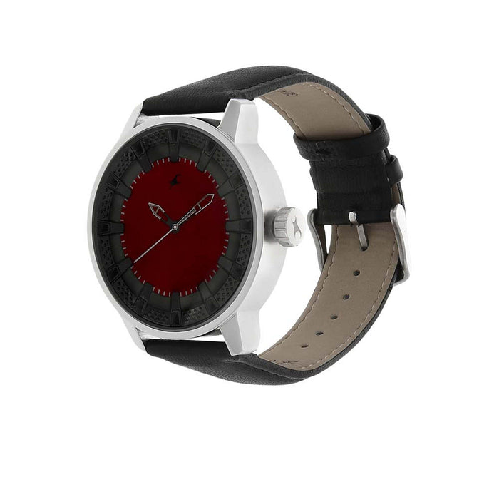 Fastrack Red Dial Analog Watch for Men 3137SL01