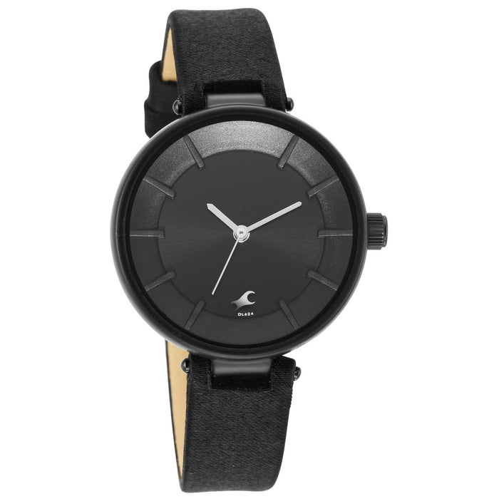 Fastrack Revibe Analog Black Dial Women's Watch-6252PF01, Black, strap