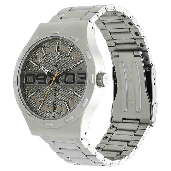 Fastrack Silver Dial Silver Stainless Steel Strap Watch 3183SM01