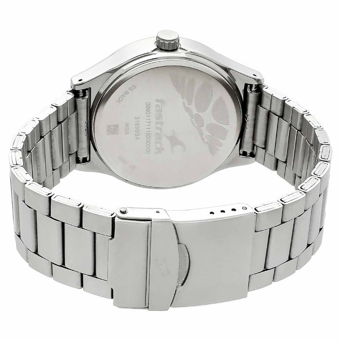 Fastrack Silver Dial Silver Stainless Steel Strap Watch 3183SM01