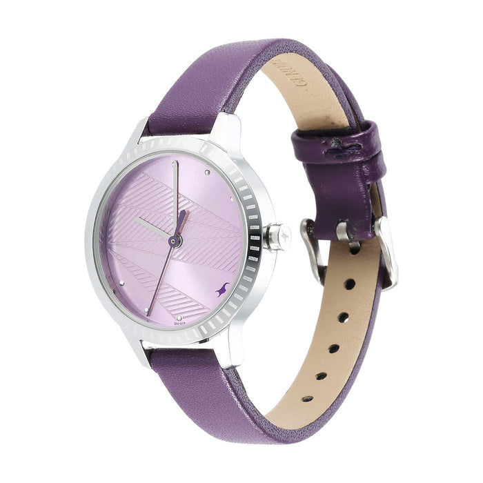 Fastrack Stunners 3.0 Analog Purple Dial Women's Watch-6267SL01, Light Puple, strap