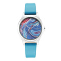 Fastrack Stunners Multicolour Dial Blue Leather Strap Watch 6152SL05