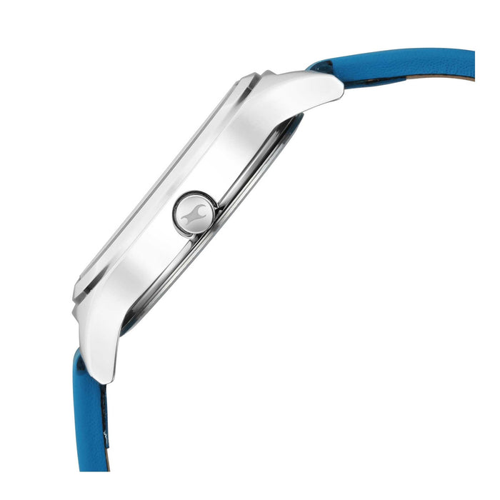 Fastrack Stunners Multicolour Dial Blue Leather Strap Watch 6152SL05