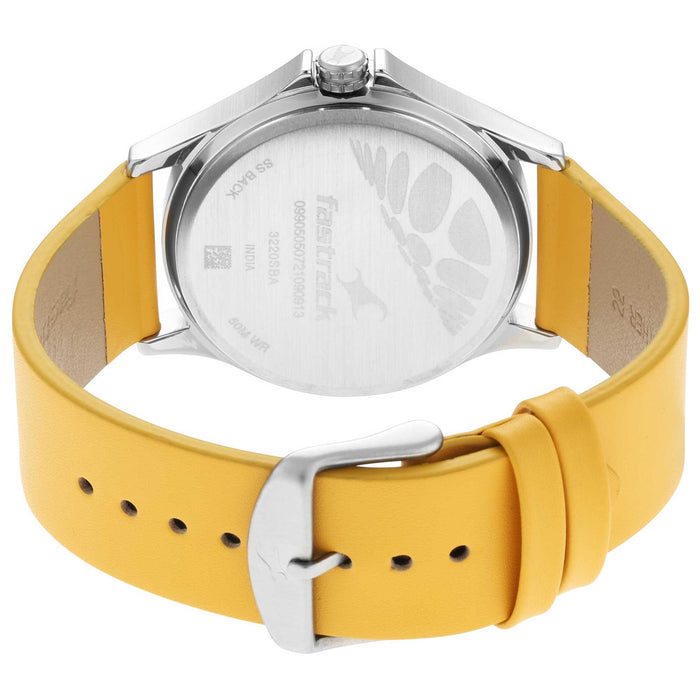 Fastrack Stunners Multicolour Dial Yellow Leather Strap Watch 3220SL03