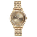 Fastrack Style Up Golden Dial Stainless Steel Strap Watch for Girls 6152WM01
