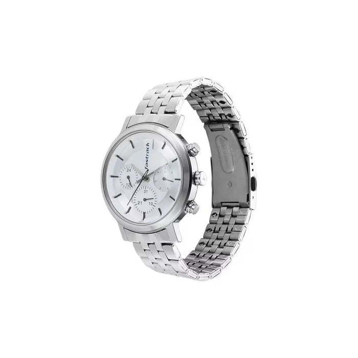 Fastrack Tick Tock White Dial Watch for Guys 3287SM01