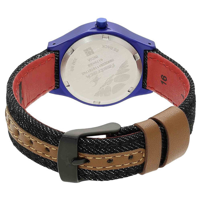 Fastrack White Dial Black Denim Strap Watch 6178AL01