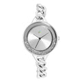 Fastrack Women Stainless Steel Glitch Analog Silver Dial Watch-68026Sm01/Nr68026Sm01, Band Color-Silver