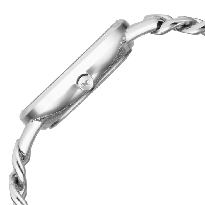 Fastrack Women Stainless Steel Glitch Analog Silver Dial Watch-68026Sm01/Nr68026Sm01, Band Color-Silver
