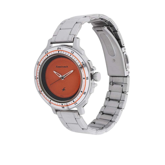Fastrack Women's Quartz Watch with Analog Display and Stainless Steel Bracelet 6135SM02