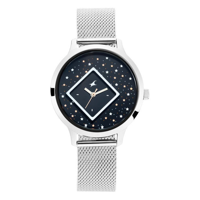 Fastrack x Ananya Panday-Fit Out Analog Blue Dial Women's Watch-NN6210SM03/NP6210SM03, Steel, strap