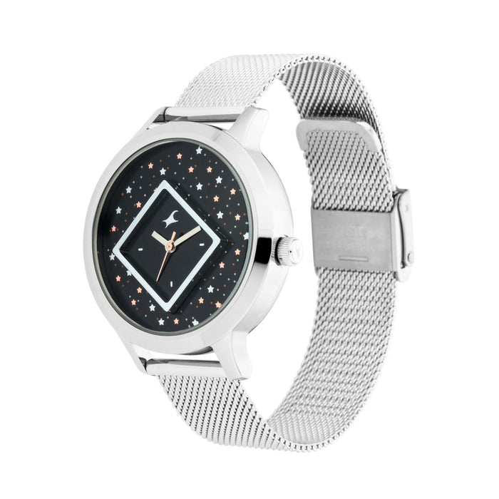Fastrack x Ananya Panday-Fit Out Analog Blue Dial Women's Watch-NN6210SM03/NP6210SM03, Steel, strap