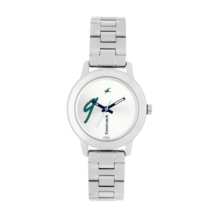 Fastrack’s Analog Watch For Women| Silver Colour Watch| With Stainless Steel Strap| Round Dial Watch| High-Quality Watch| Elegant Watch Design| Water Resistant Watch