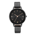Glitch Black Dial Black Leather Strap Watch 6234NL01