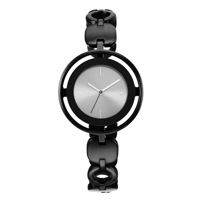 Glitch Grey Dial Black Brass Strap Watch 6237NM01