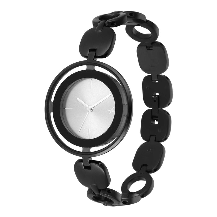 Glitch Grey Dial Black Brass Strap Watch 6237NM01