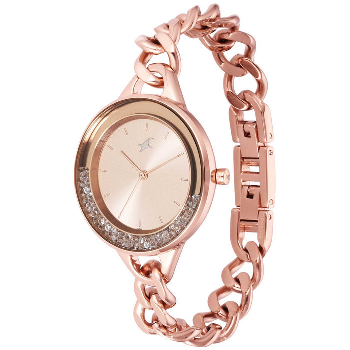 Glitch Rose Gold Dial Rose Gold Brass Strap Watch 68026WM01