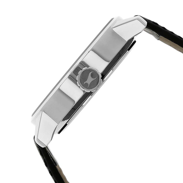 Grey Dial Leather Strap Watch 3159SL02, Black, strap