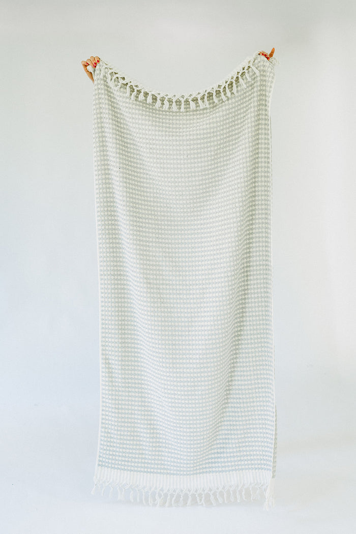 Grey Pom Pom Cloud Towel
