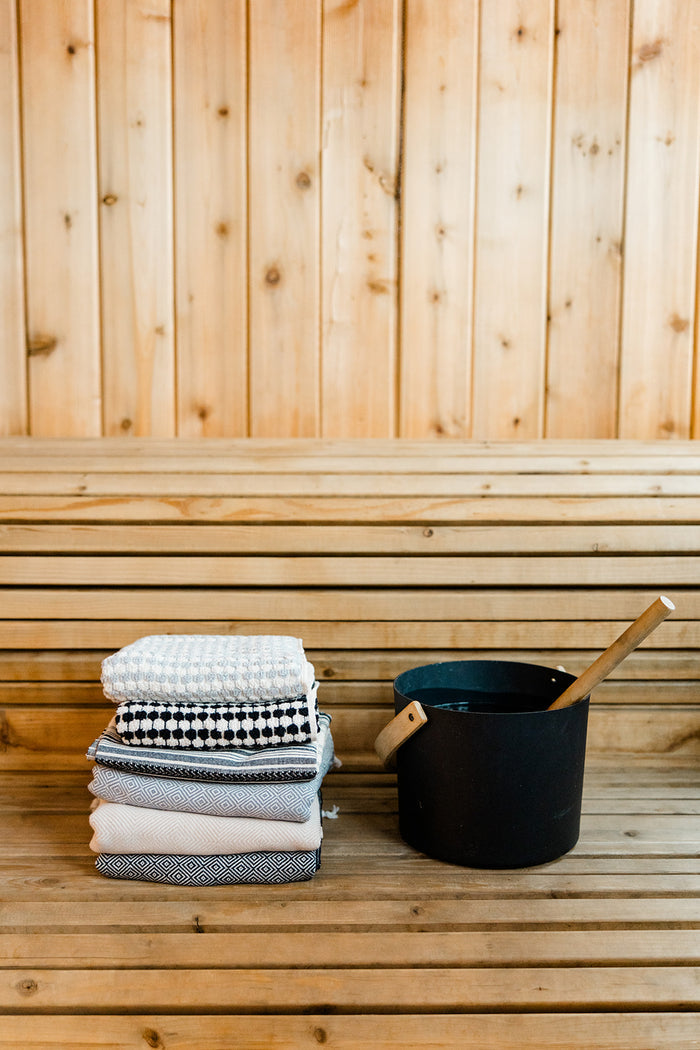 Grey Pom Pom Hand Towel