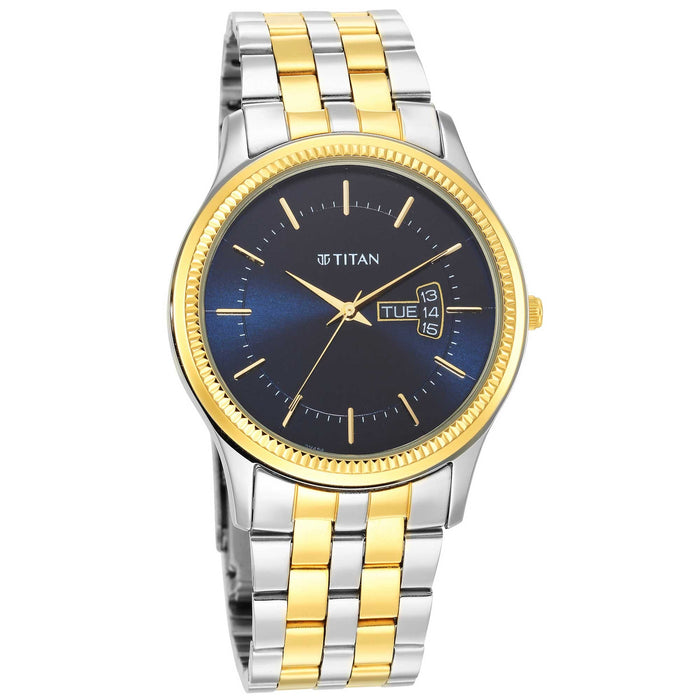 Karishma Blue Dial Brass Strap Watch