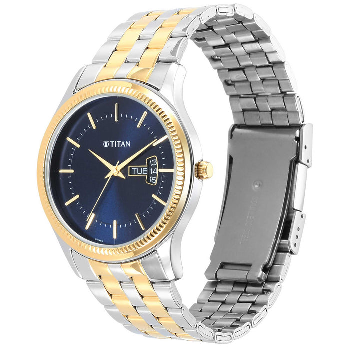 Karishma Blue Dial Brass Strap Watch