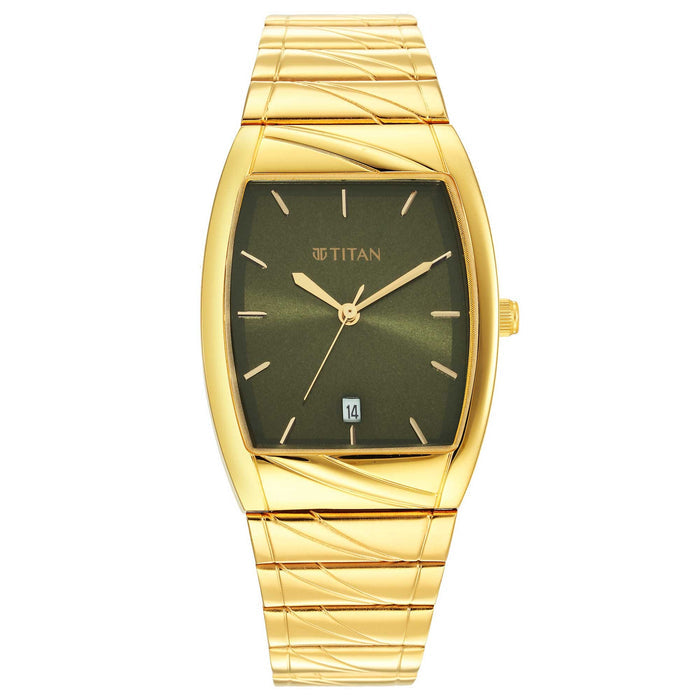 Karishma Green Dial Brass Strap Watch