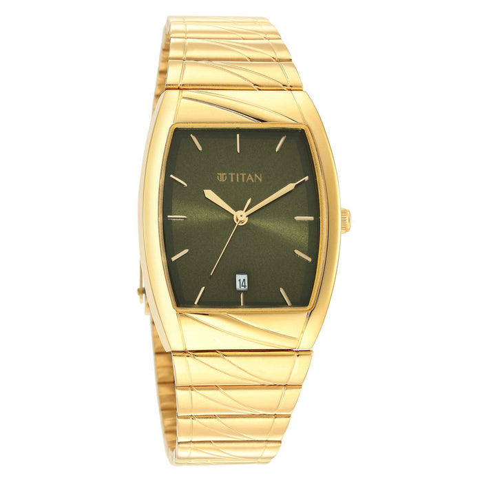 Karishma Green Dial Brass Strap Watch