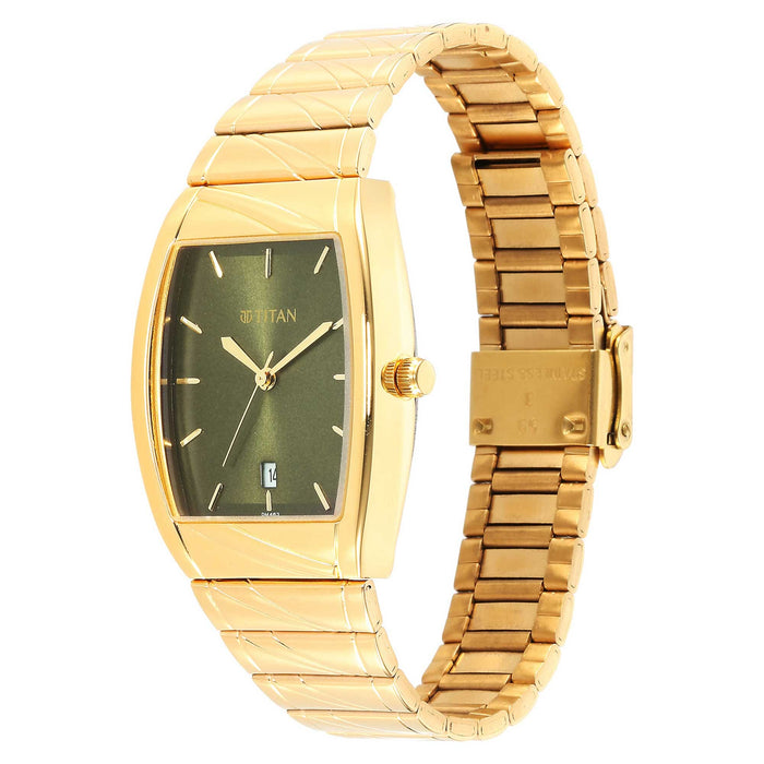 Karishma Green Dial Brass Strap Watch