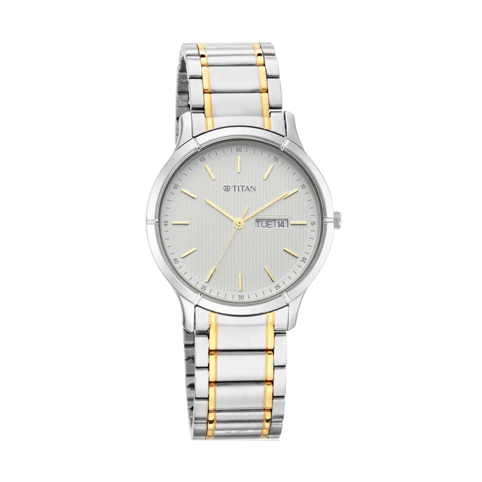 Lagan - White Dial Metal Strap