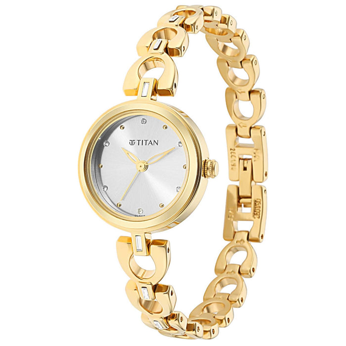 Lagan Silver Dial Metal Strap Watch 2601YM04