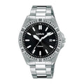 Lorus Black sunray dial stainless steel watch for men RH937MX9