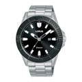 Lorus Black sunray dial stainless steel watch for men RH945QX9