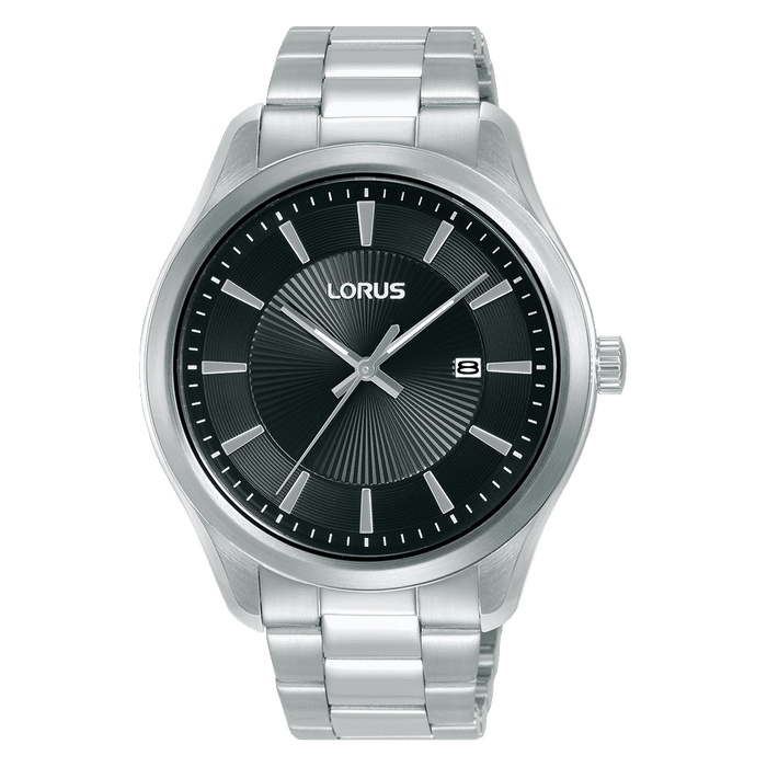 Lorus Classic Black dial Stainless steel Strap Watch for men's RH925RX9