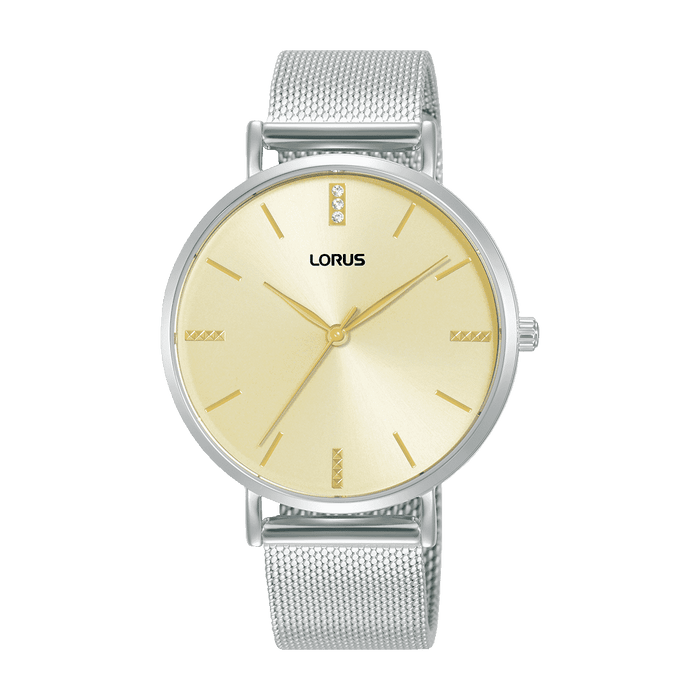 Lorus Classic Stainless steel  Light champagne sunray Dial Watch for women RG271XX9