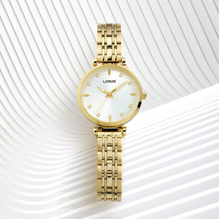 Lorus Classic Stainless steel  White Dial Watch for women RG266XX9