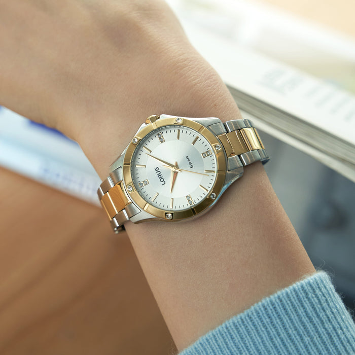 Lorus Classic Stainless steel  White sunray dial Watch for women RG280XX9