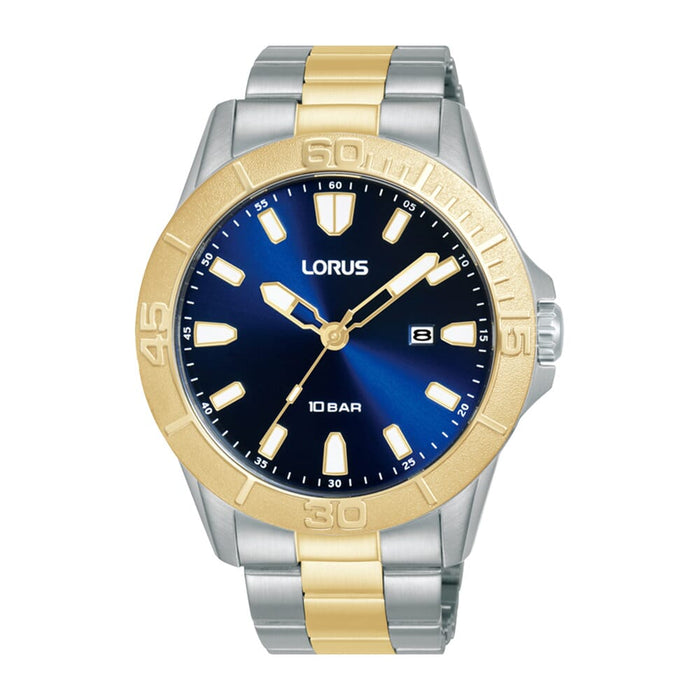 Lorus  Dark blue sunray dial stainless steel watch for men RH946QX9