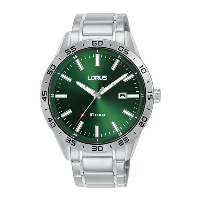 Lorus dark green dial stainless steel watch for men RH951QX9