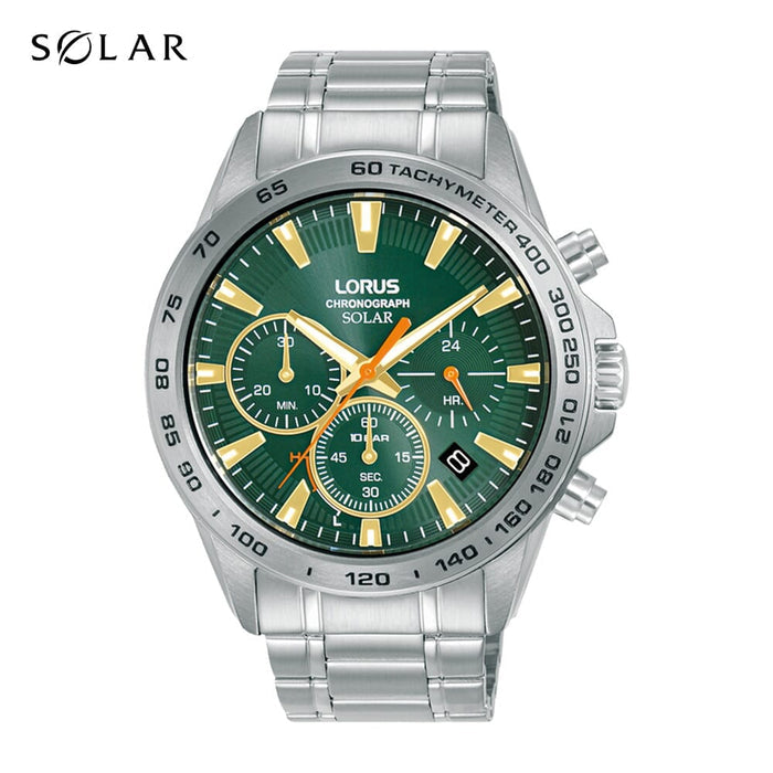 Lorus dark green dial stainless steel watch for men RZ505AX9