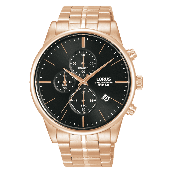 Lorus Dress Black  sunray dial Stainless steel Strap Watch for men's RM366JX9